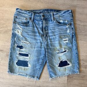 Men’s American Eagle Outfitters Light Blue Distressed Jean Shorts